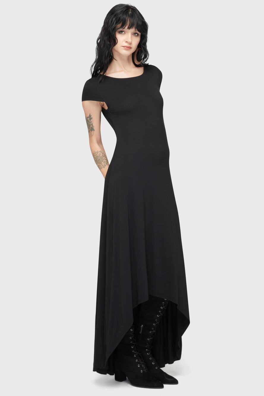 Killstar Ripley T-Maxi Dress Black Medium Goth